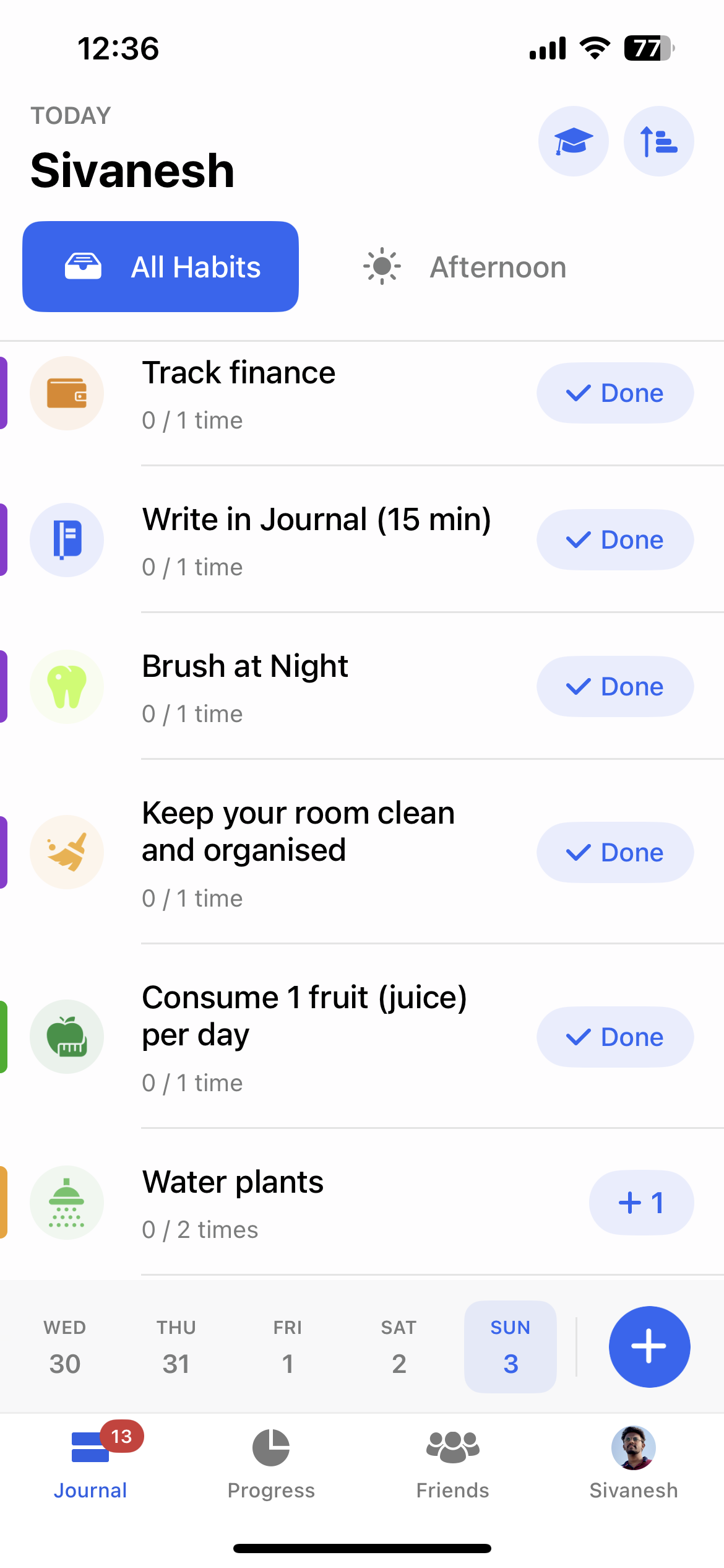 Habitify list