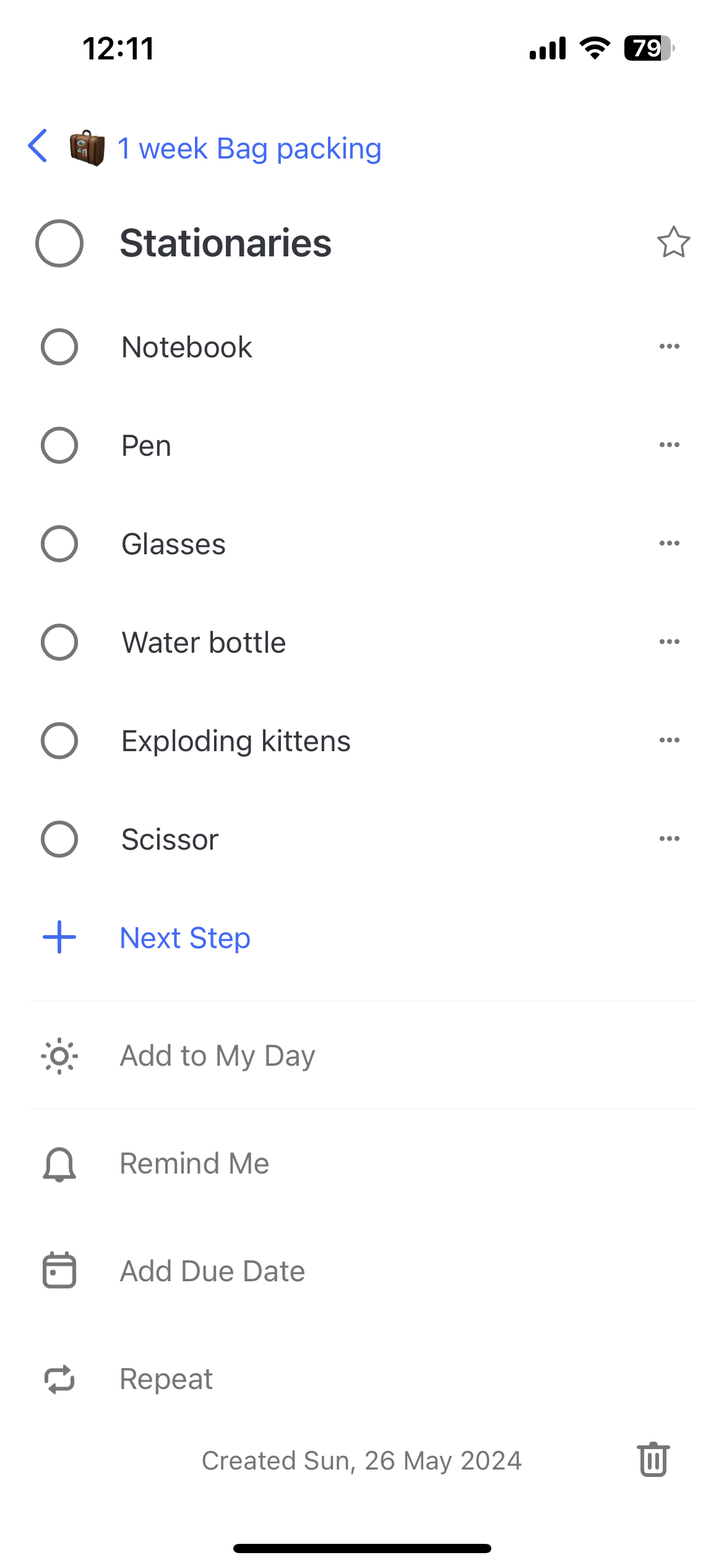 Microsoft To Do App Sublist